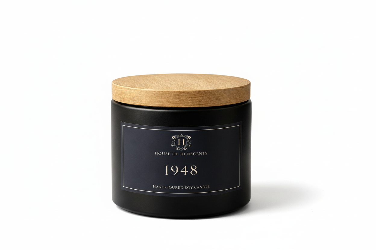 1948 Black Ceramic Candle