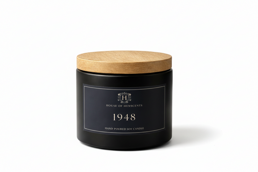 1948 Black Ceramic Candle